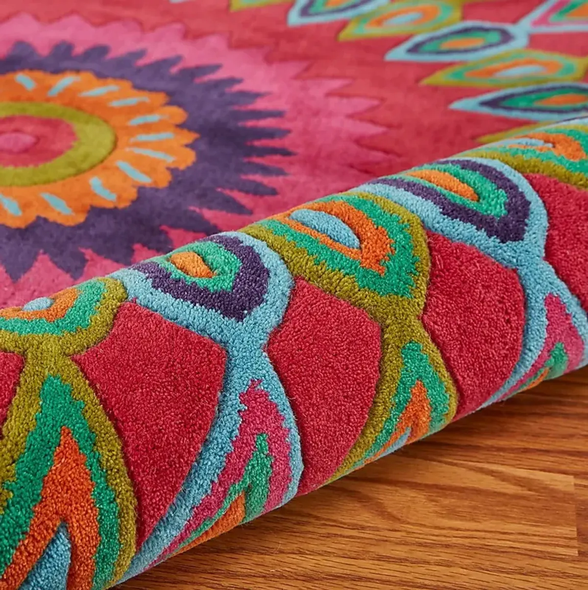 Verdare Pink/Multi 5' Round Rug