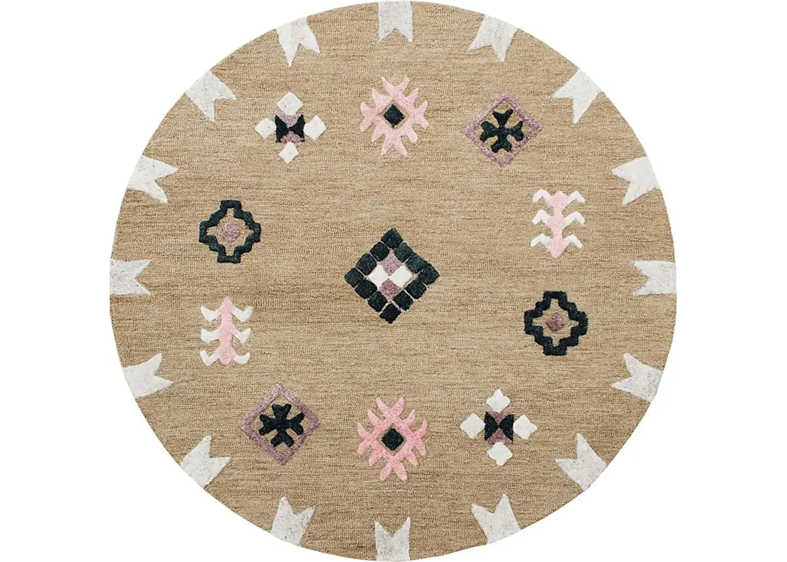 Antague Taupe/Multi 5' Round Rug