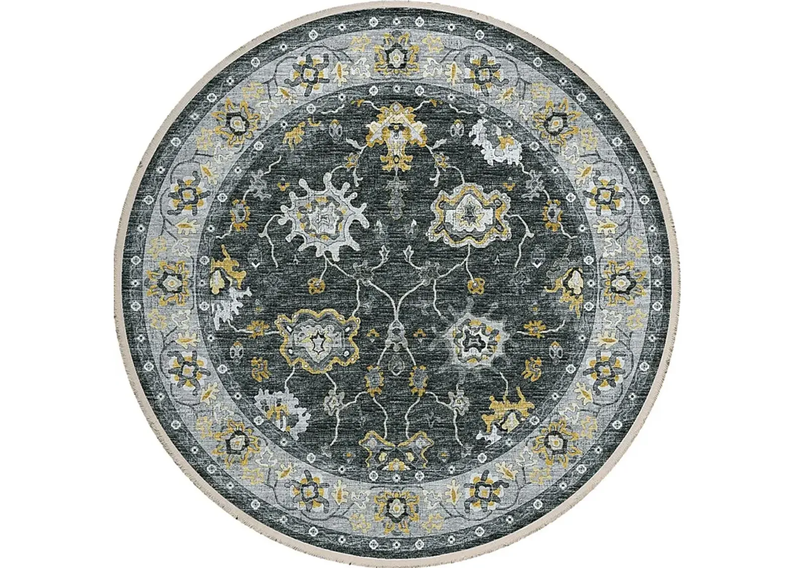 Medrick Black 8' Round Rug