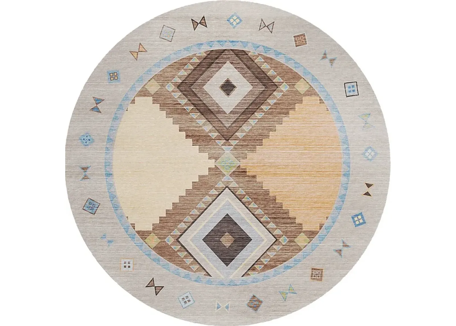 Lawnbrook Beige/Multi 8' Round Rug