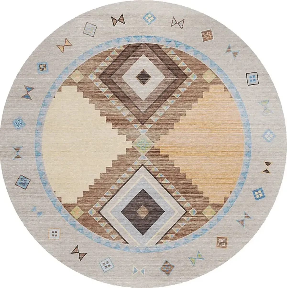 Lawnbrook Beige/Multi 8' Round Rug