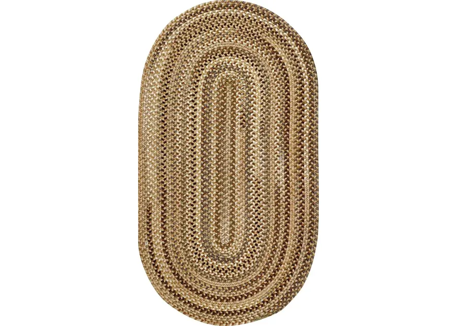 Mugadi Beige 3' x 5' Oval Rug