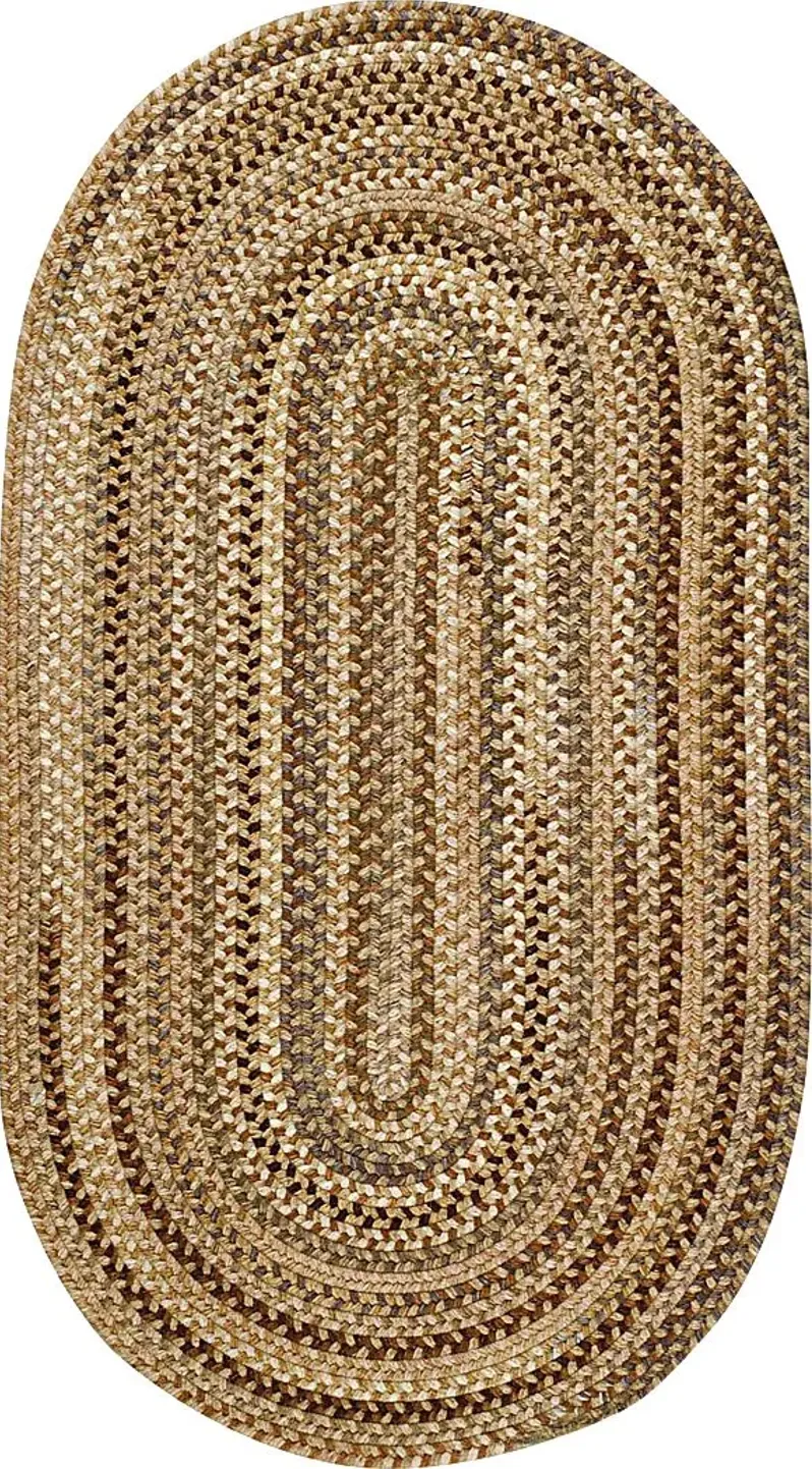 Mugadi Beige 3' x 5' Oval Rug