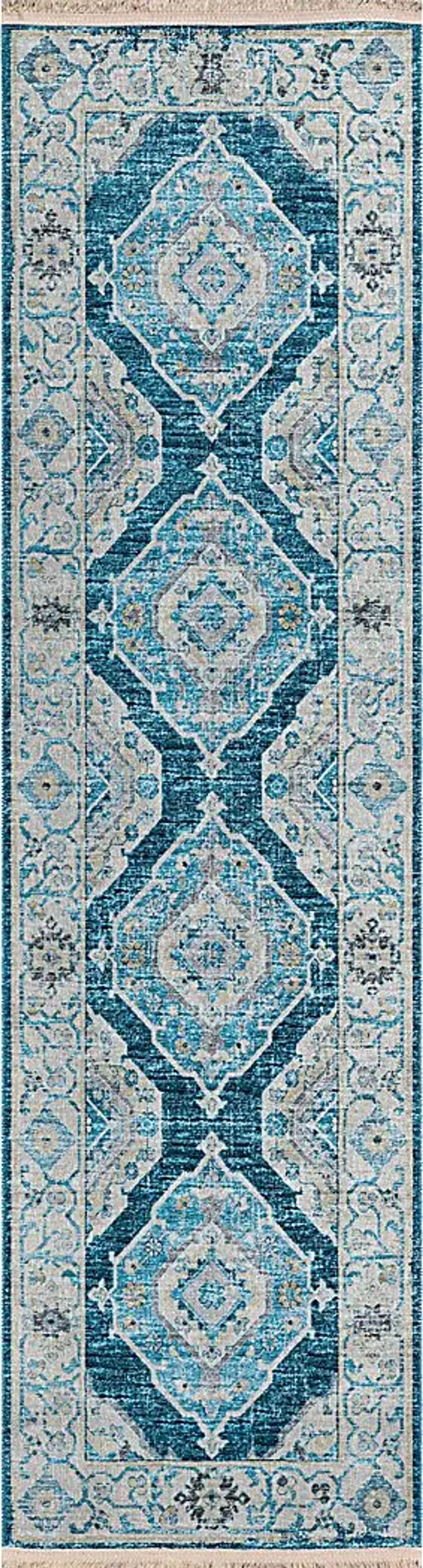 Quandry Blue 2' x 12' Rug