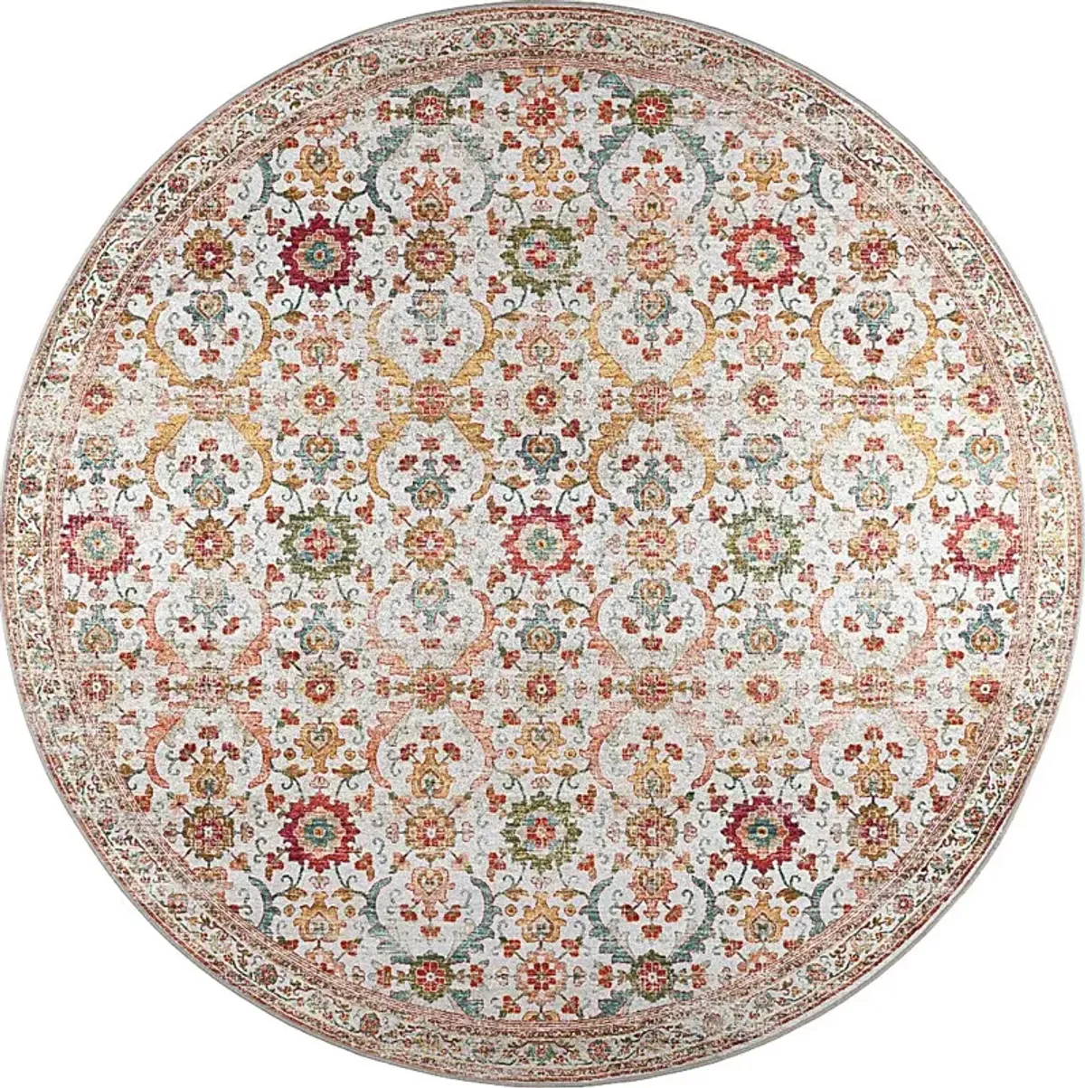 Whirlaw Beige 8' Round Rug