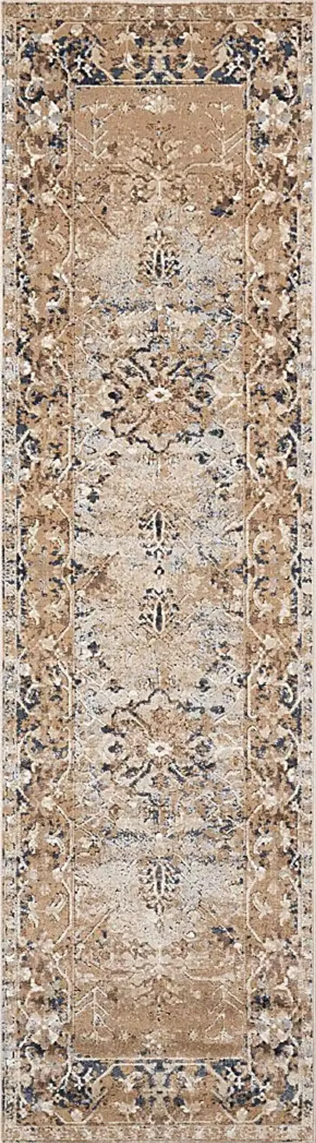 Dinias Taupe 2'2 x 7'7 Runner Rug