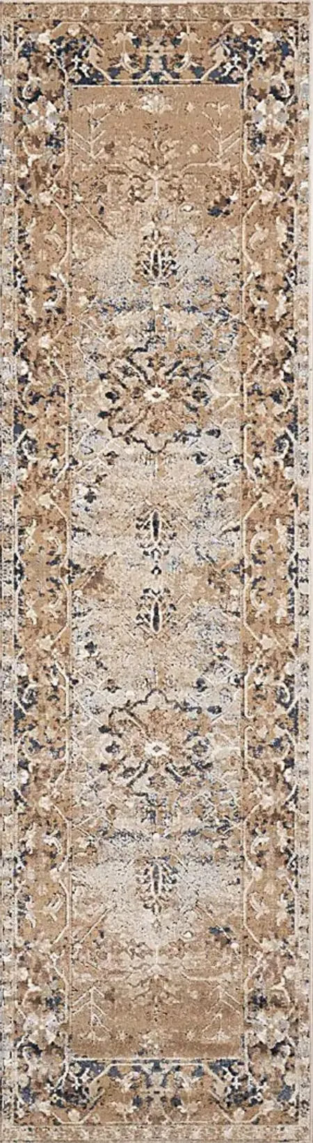 Dinias Taupe 2'2 x 7'7 Runner Rug
