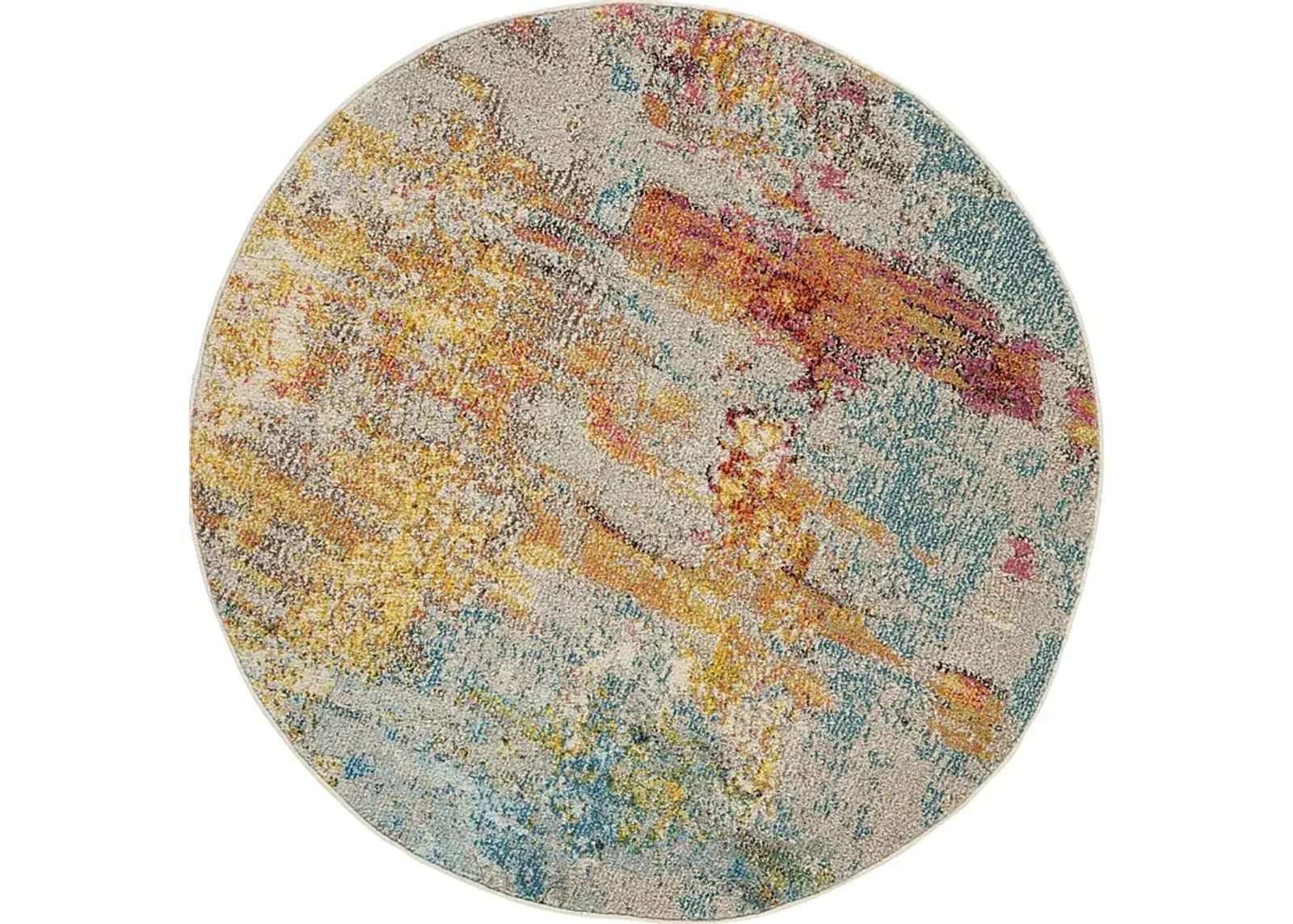 Stormy Skies Blue 5'3 Round Rug