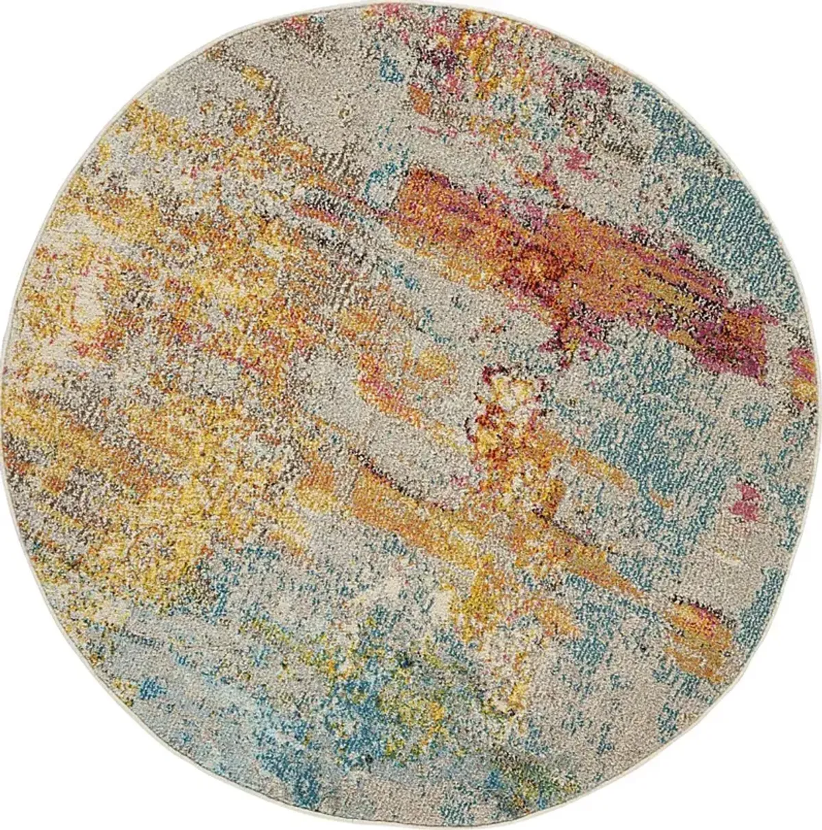 Stormy Skies Blue 5'3 Round Rug