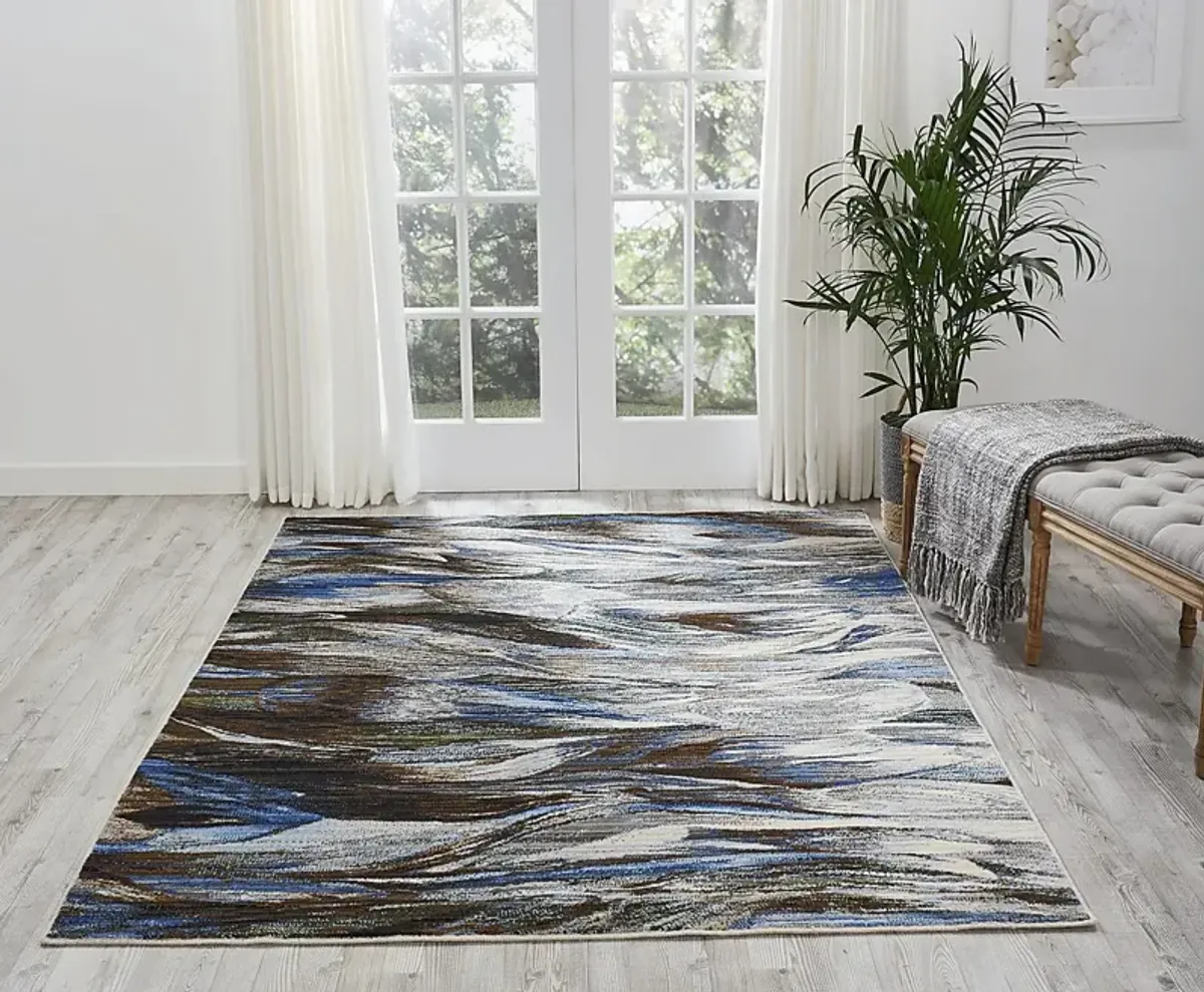 Nelwin Blue 9'9 x 12'8 Rug