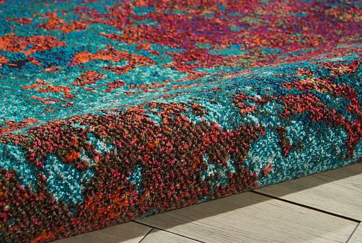 Ocean Storm Red 5'3 x 7'3 Rug