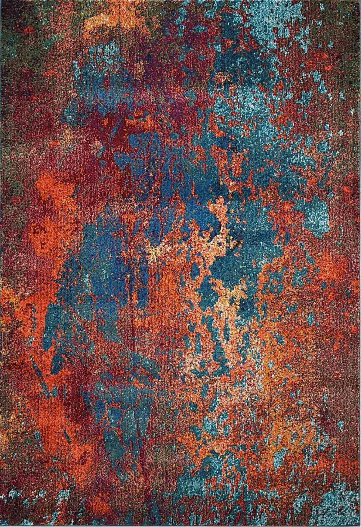 Ocean Storm Red 5'3 x 7'3 Rug