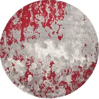 Red Sky Red 8' Round Rug