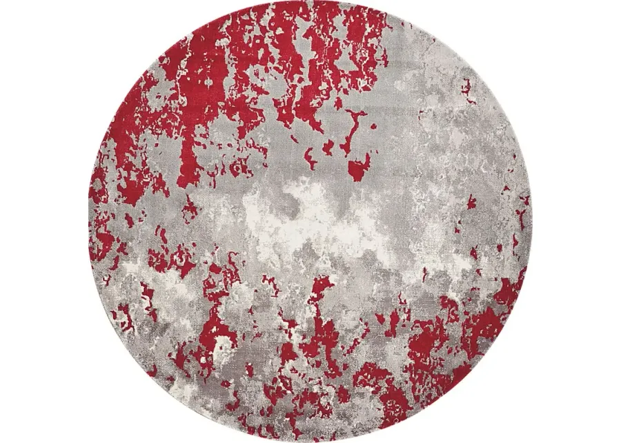 Red Sky Red 8' Round Rug