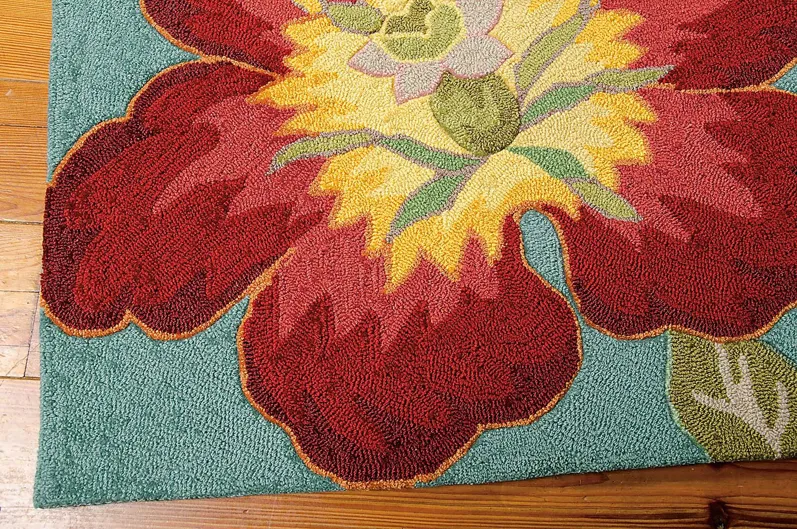 Spring Flowers Blue 5' x 7'6 Rug