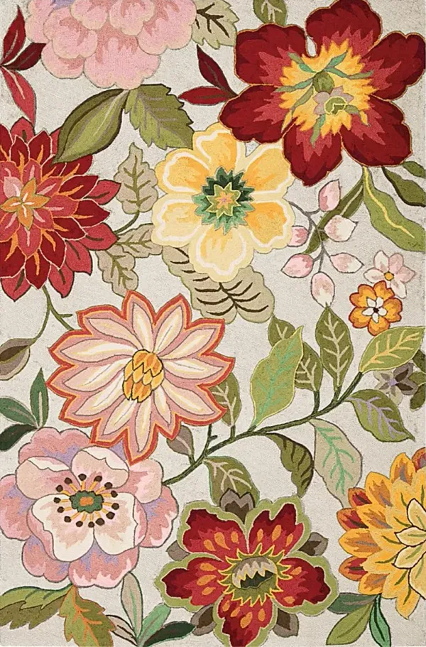 Spring Flowers Ivory 5' x 7'6" Rug