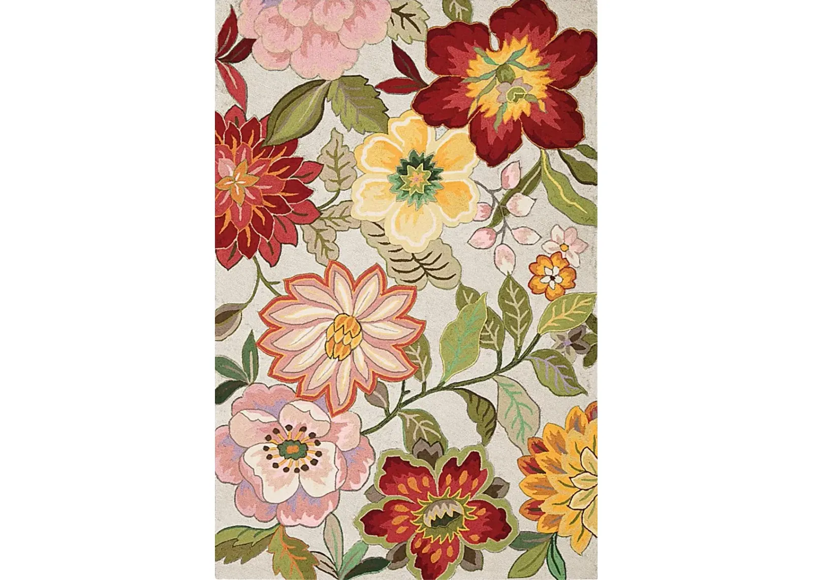 Spring Flowers Ivory 5' x 7'6"" Rug