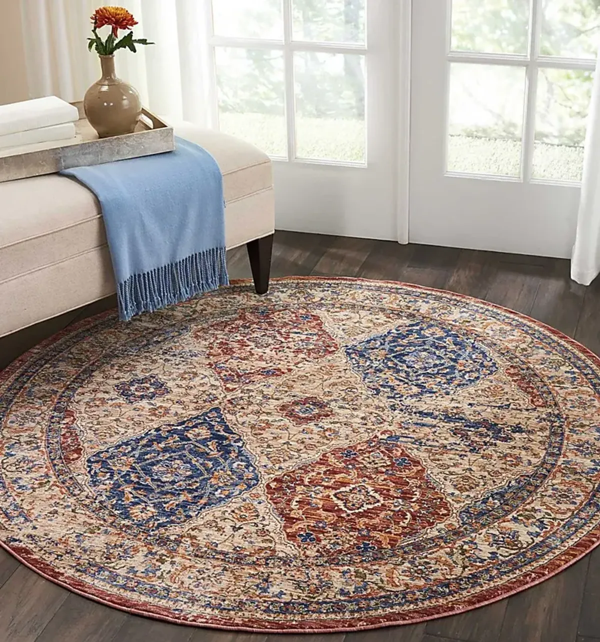 Kirman Cream 5' Round Rug