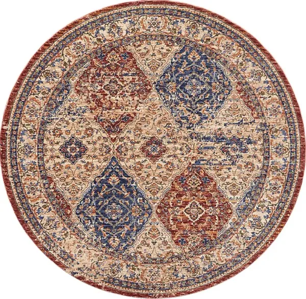 Kirman Cream 5' Round Rug