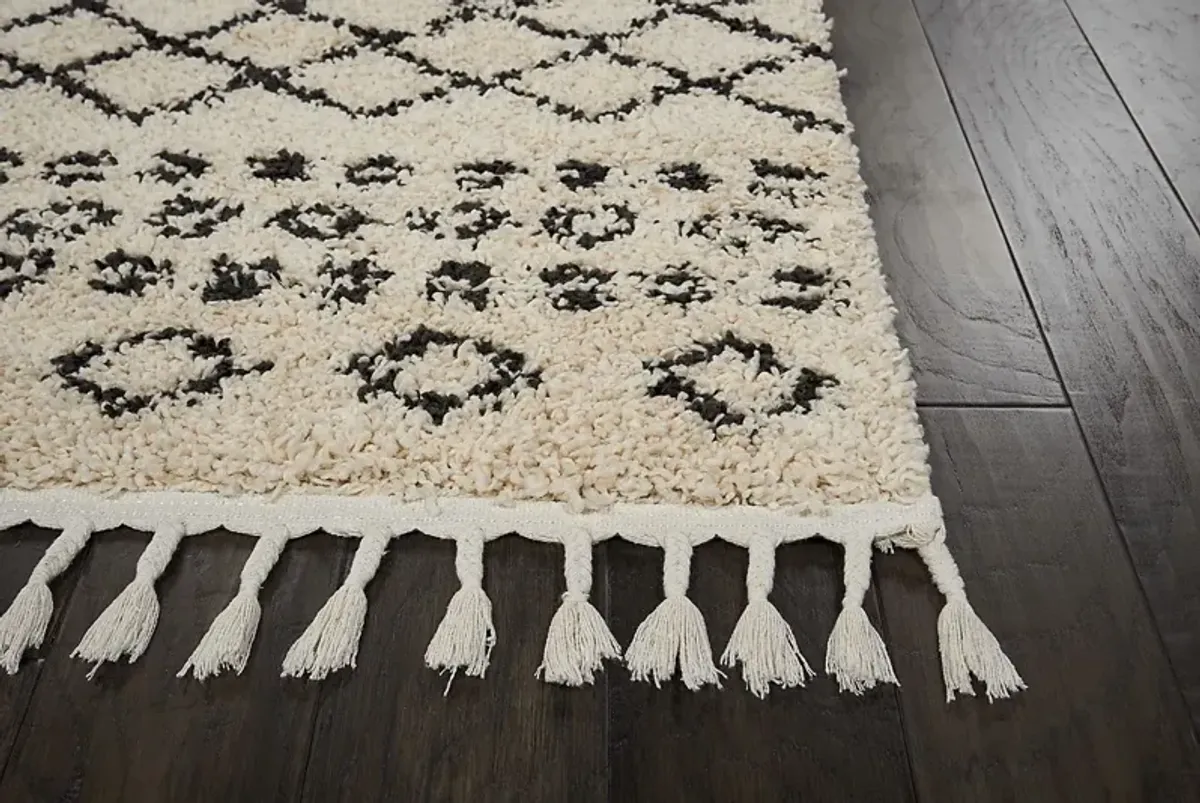 Graphic Patterns Cream 2'2 x 8'1 Runner Rug