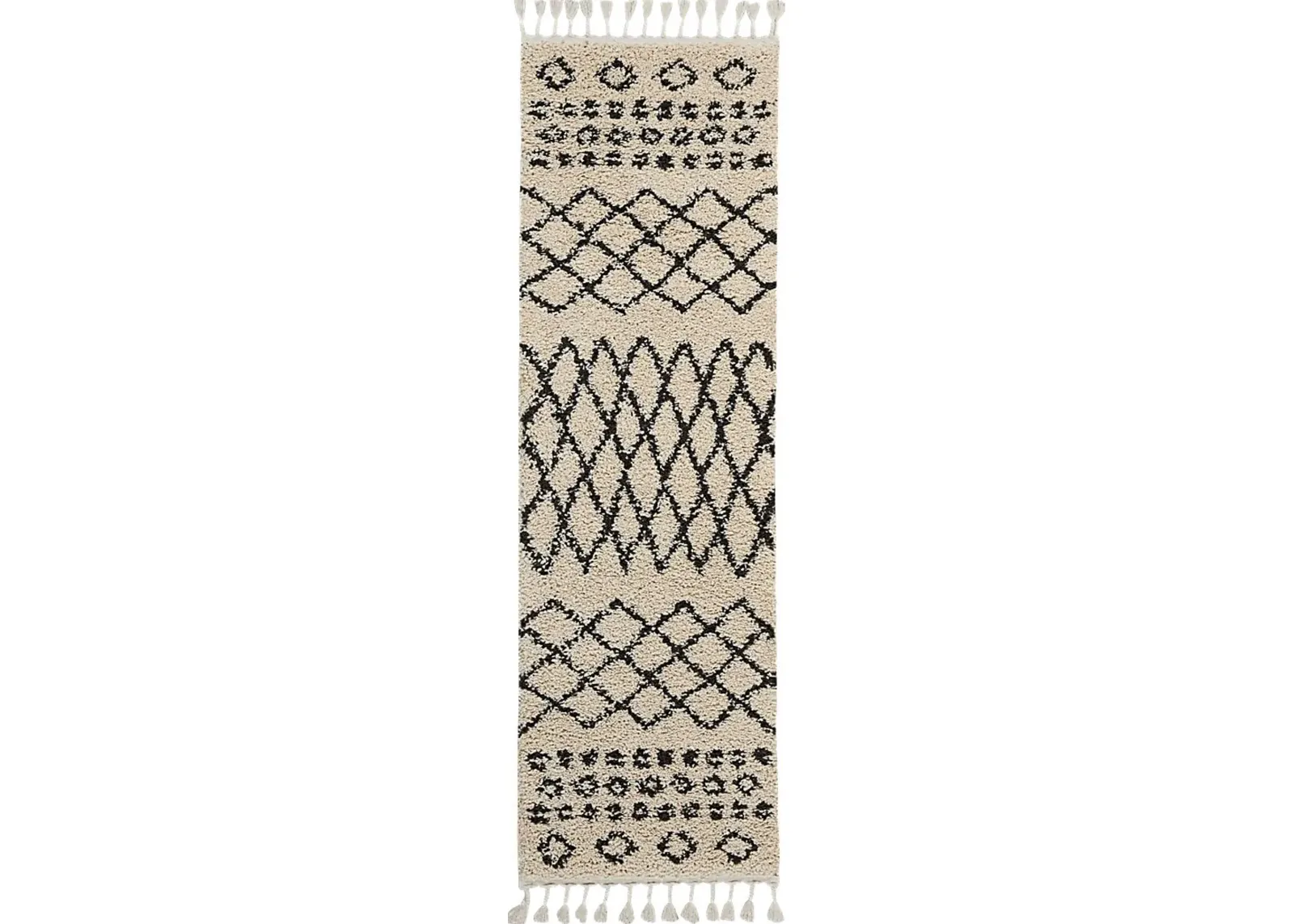 Graphic Patterns Cream 2'2 x 8'1 Runner Rug