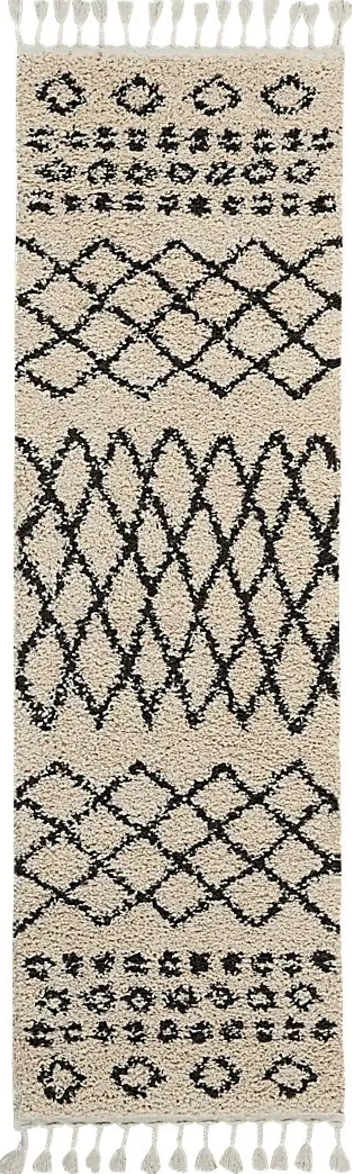 Graphic Patterns Cream 2'2 x 8'1 Runner Rug