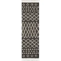 Graphic Patterns Charcoal 2'2 x 8'1 Runner Rug
