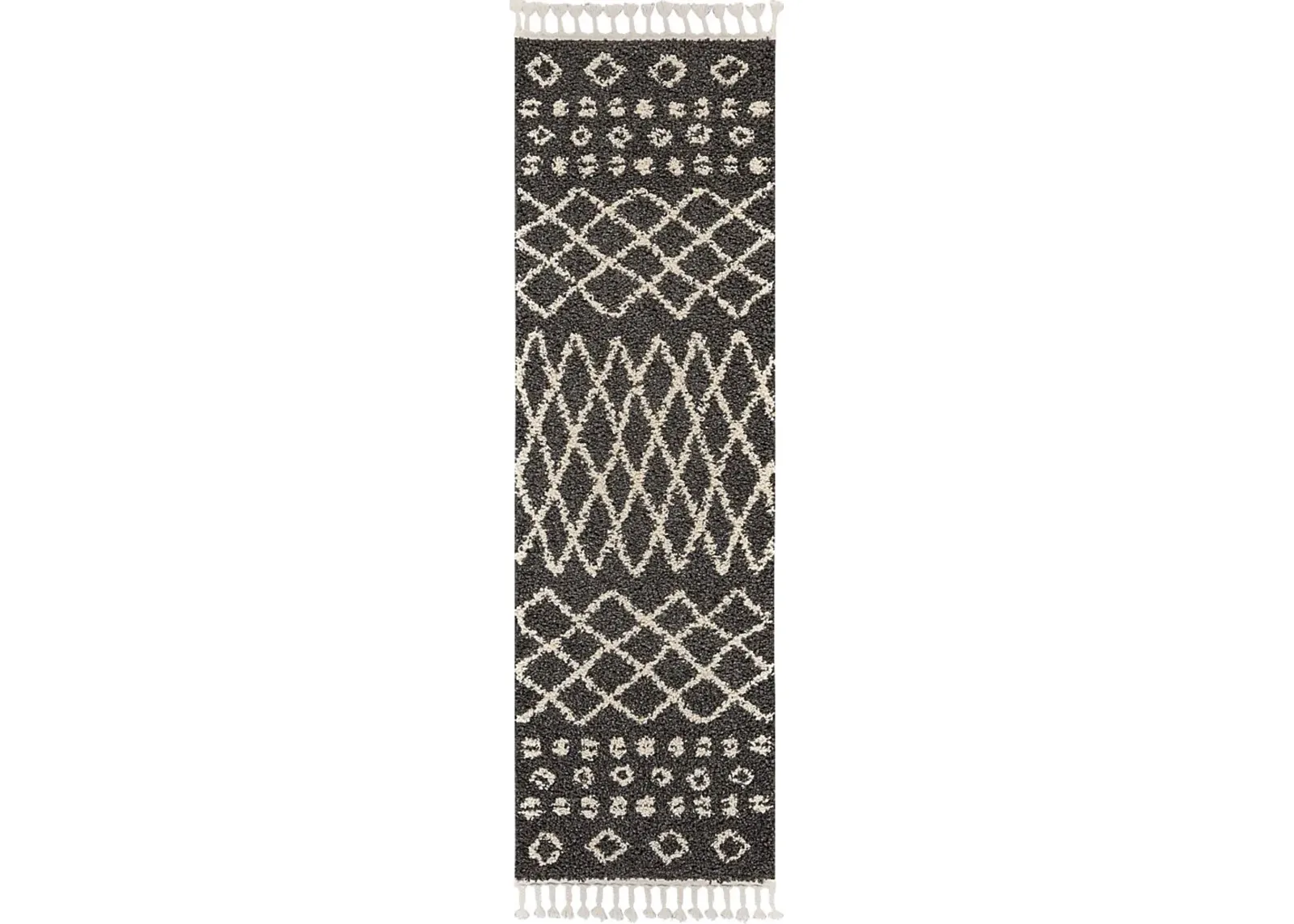 Graphic Patterns Charcoal 2'2 x 8'1 Runner Rug