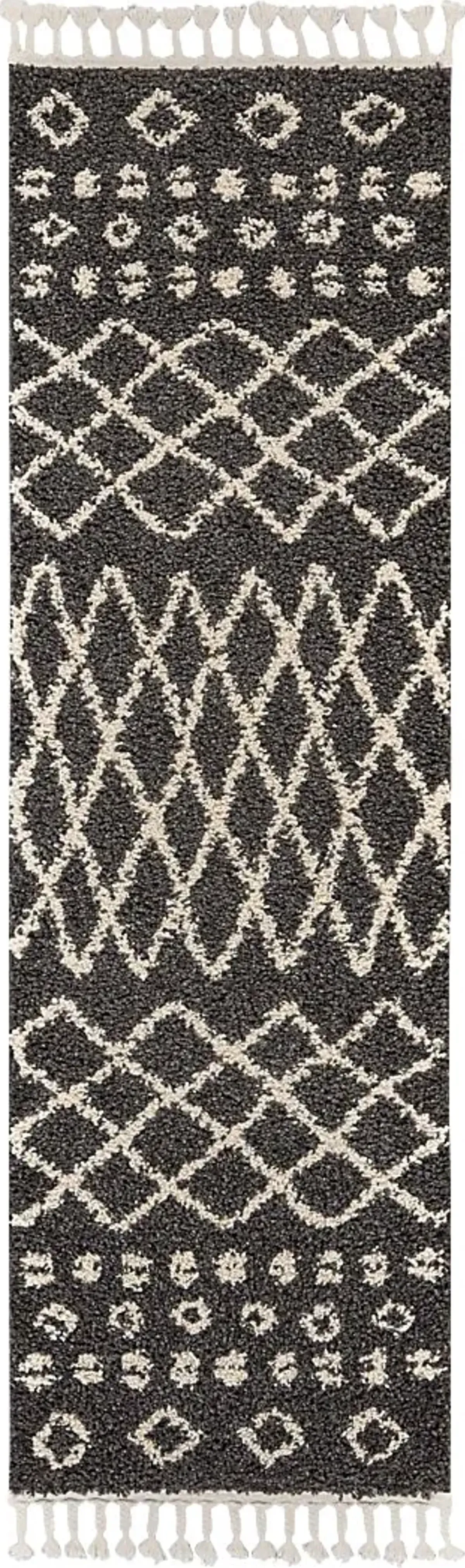 Graphic Patterns Charcoal 2'2 x 8'1 Runner Rug