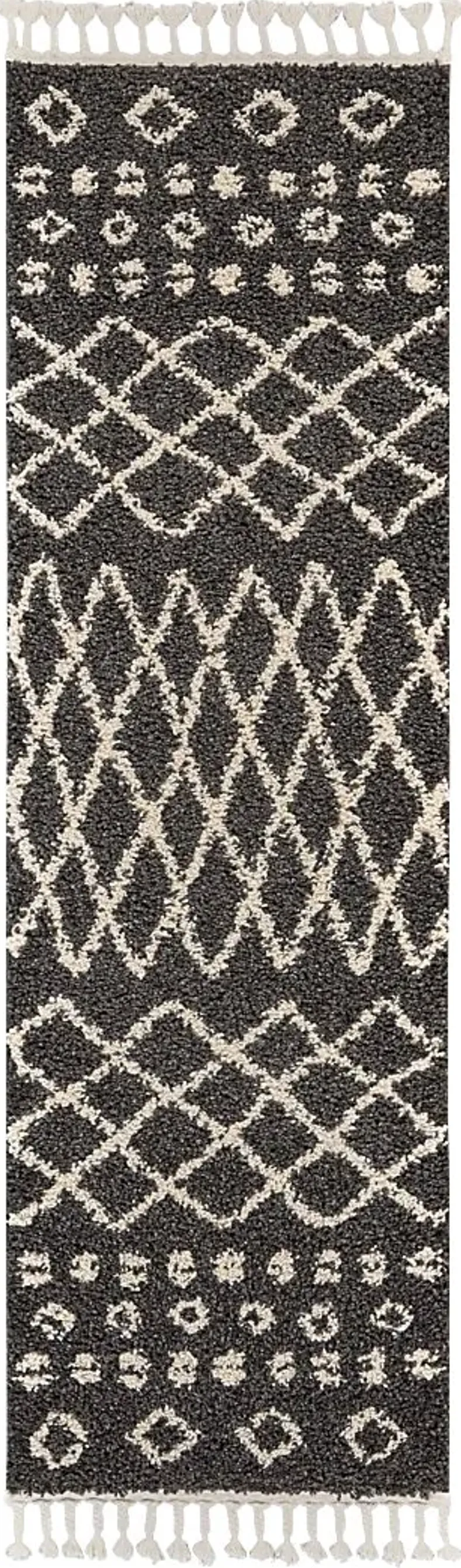 Graphic Patterns Charcoal 2'2 x 8'1 Runner Rug