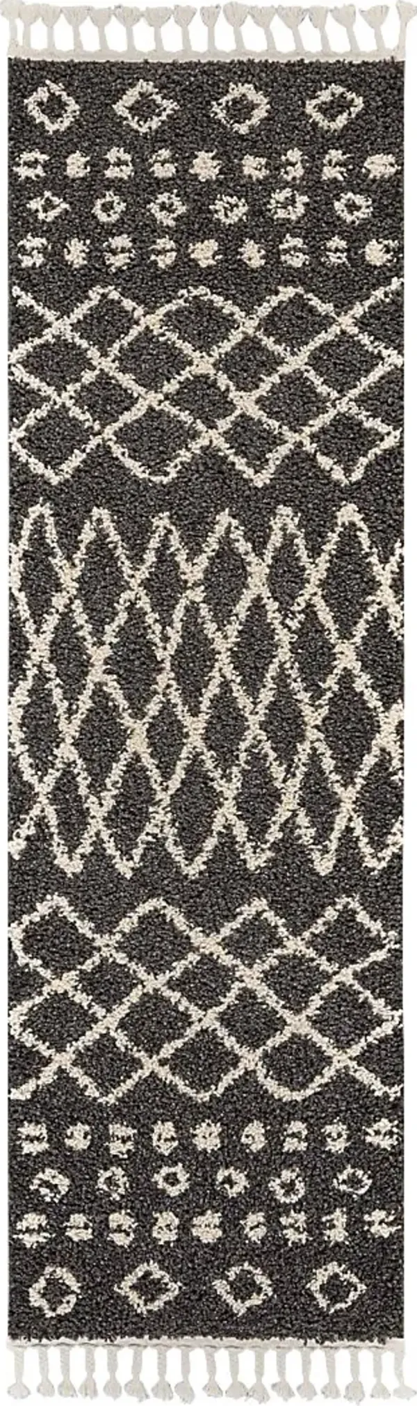 Graphic Patterns Charcoal 2'2 x 8'1 Runner Rug