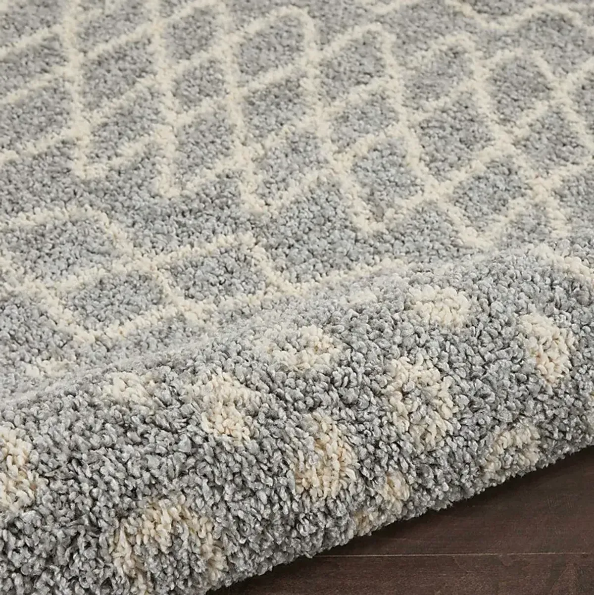 Graphic Patterns Silver 2'2 x 8'1 Runner Rug