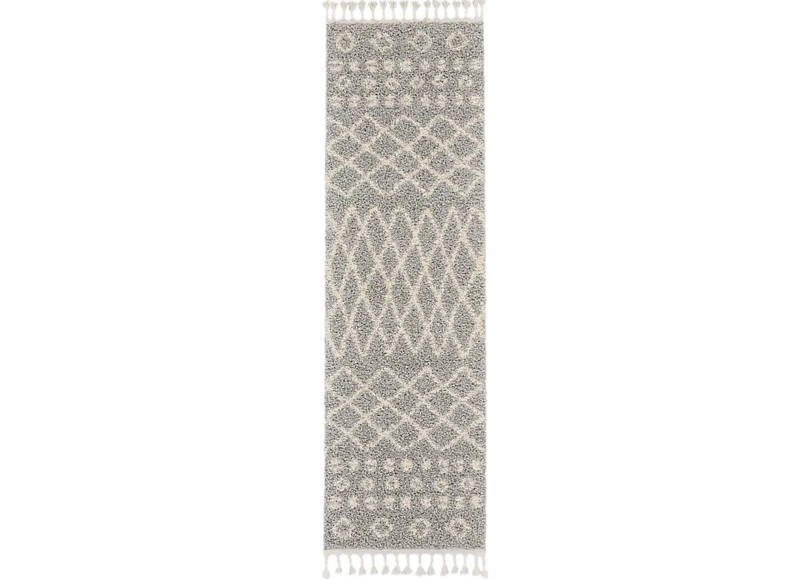 Graphic Patterns Silver 2'2 x 8'1 Runner Rug