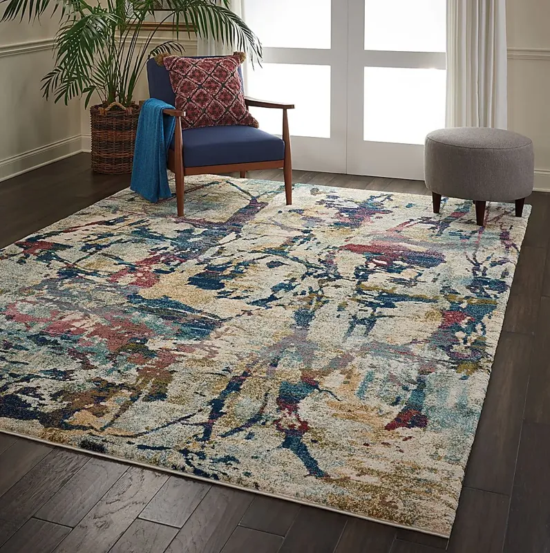 Color Strokes Cream 5'3"" x 7'3"" Rug