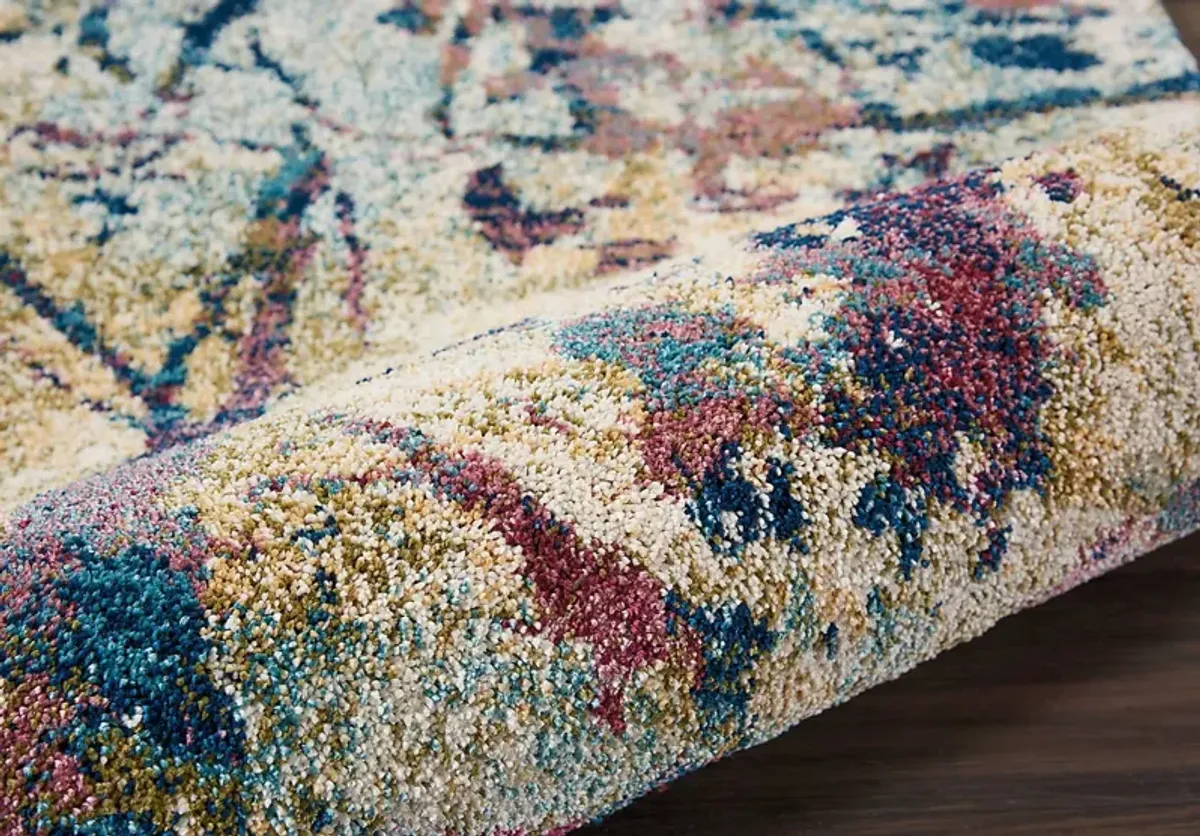 Color Strokes Cream 2'2 x 7'6 Runner Rug