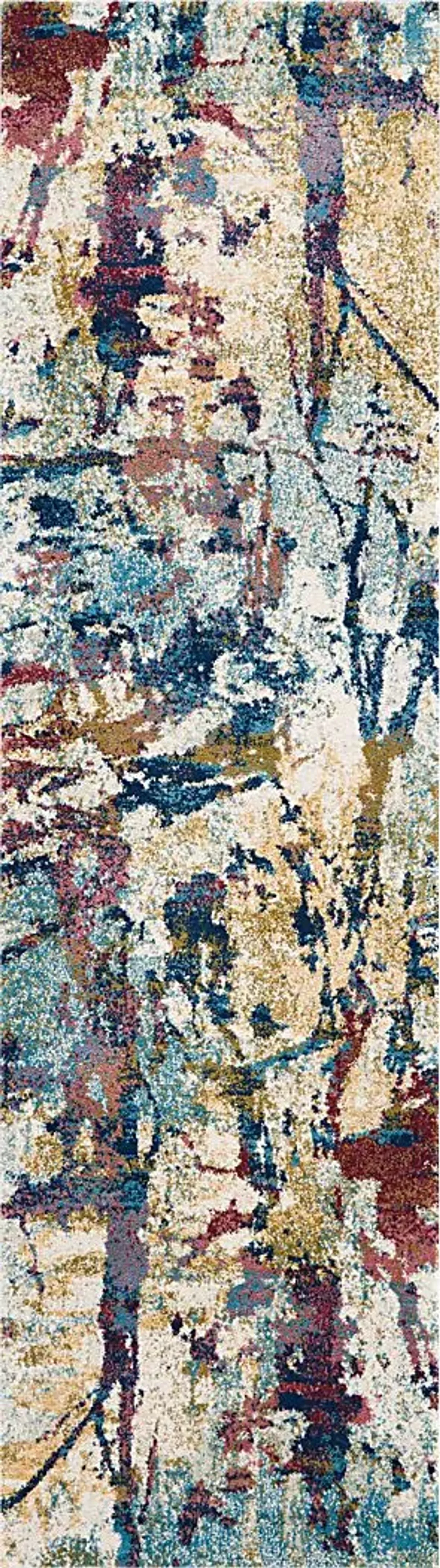 Color Strokes Cream 2'2 x 7'6 Runner Rug