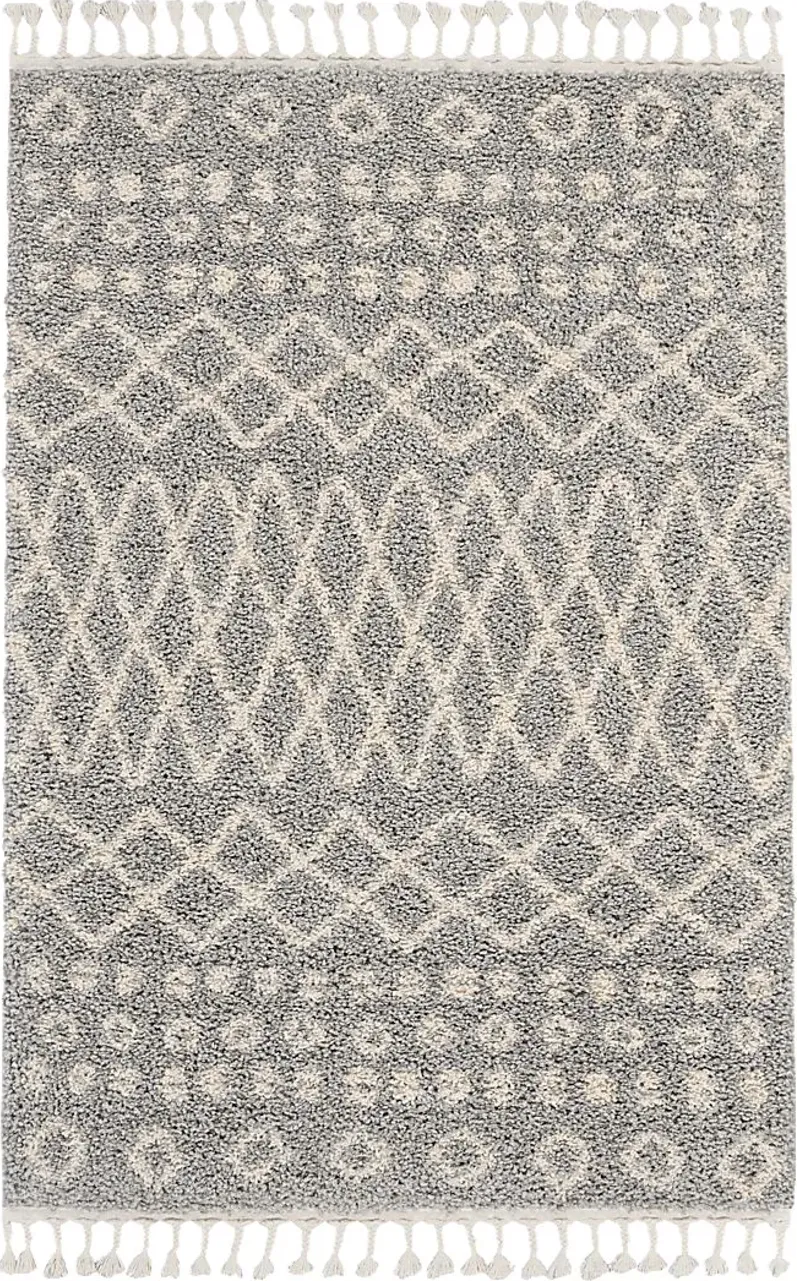 Graphic Patterns Silver 5'3 x 7'11 Rug