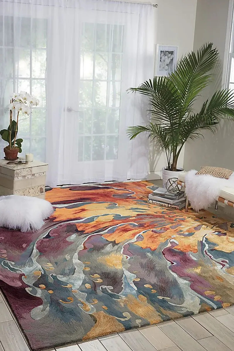 Sunset Fire Multi 5'6 x 7'5 Rug