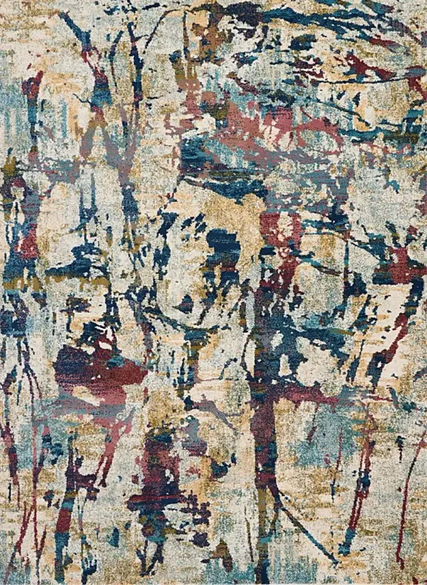 Color Strokes Cream 4' x 6' Rug