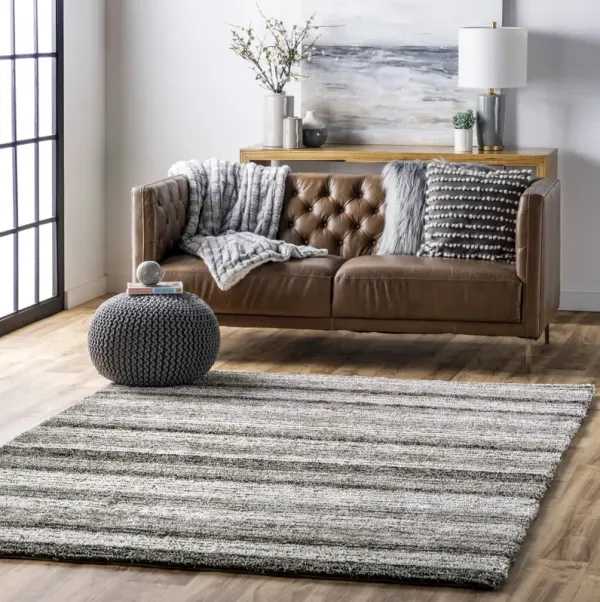 Striped Shaggy Rug