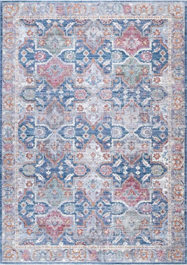 Floral Tessellation Fringe Rug