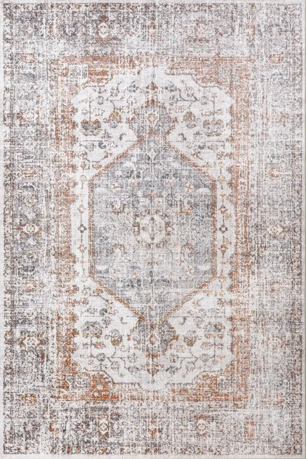 Vintage Medallion Spill Proof Washable Rug