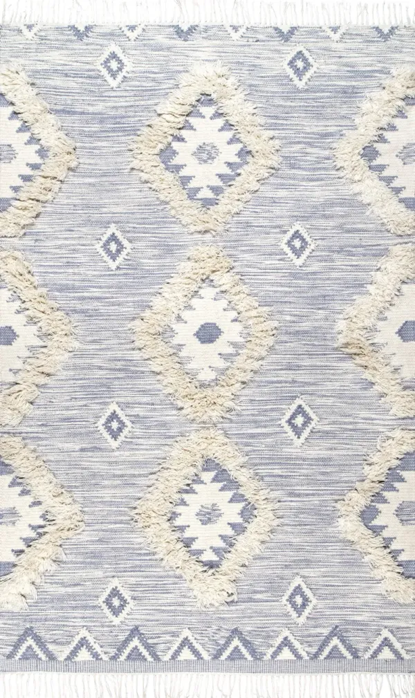 Shaggy Moroccan Lattice Fringe Rug