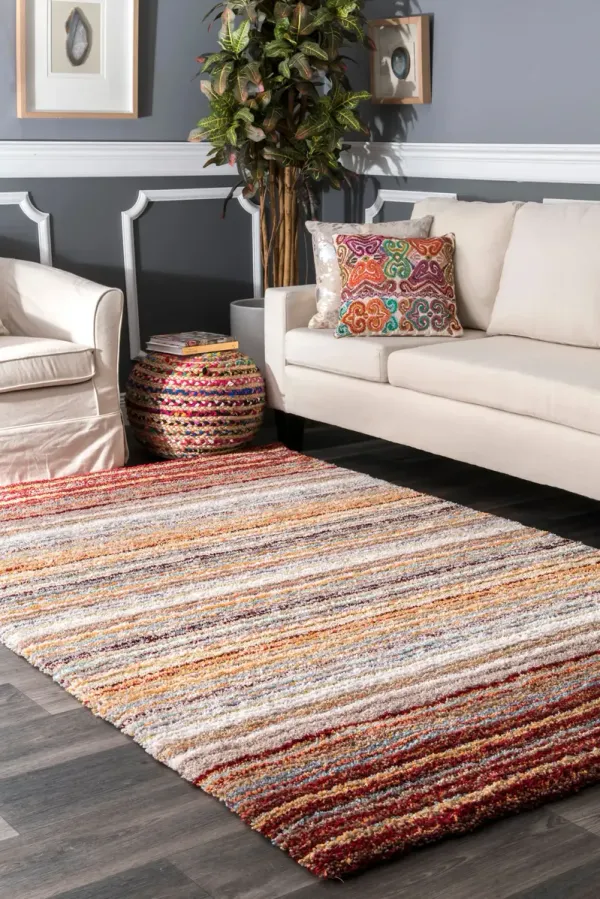 Striped Shaggy Rug
