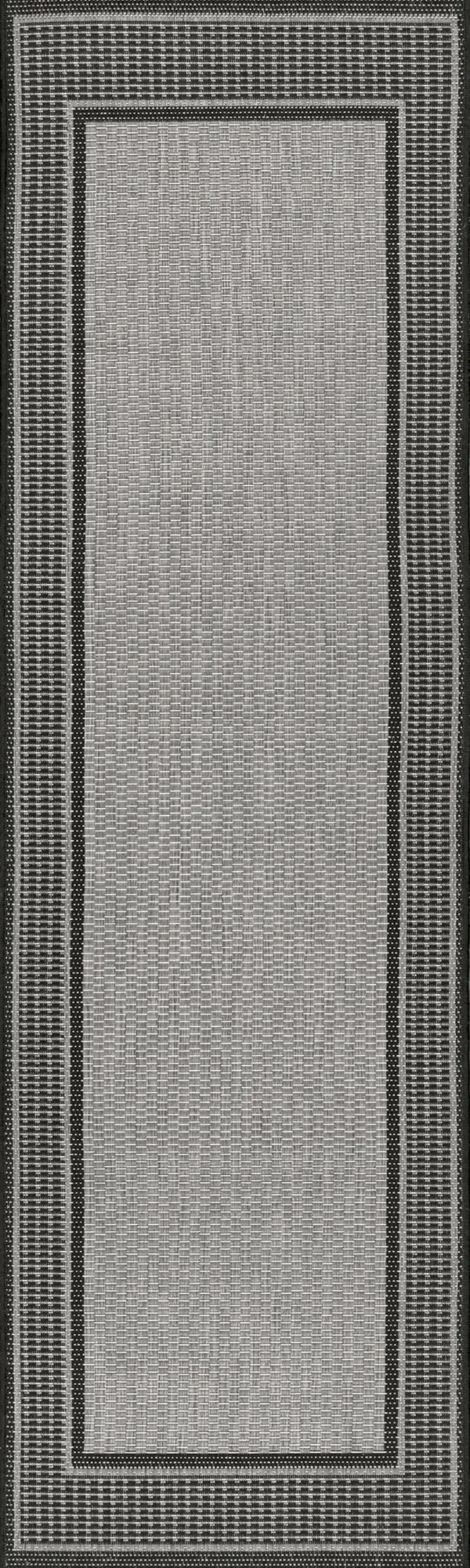 Monochrome Bordered Indoor/Outdoor Rug