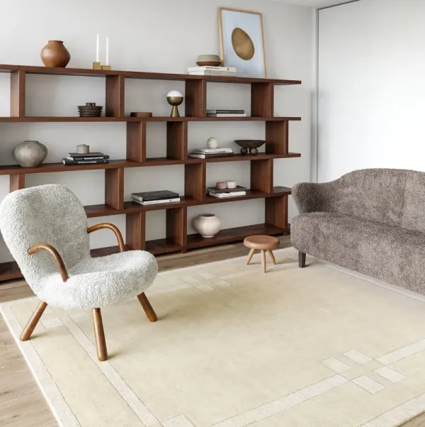 Rune Bordered Wool-Blend Rug