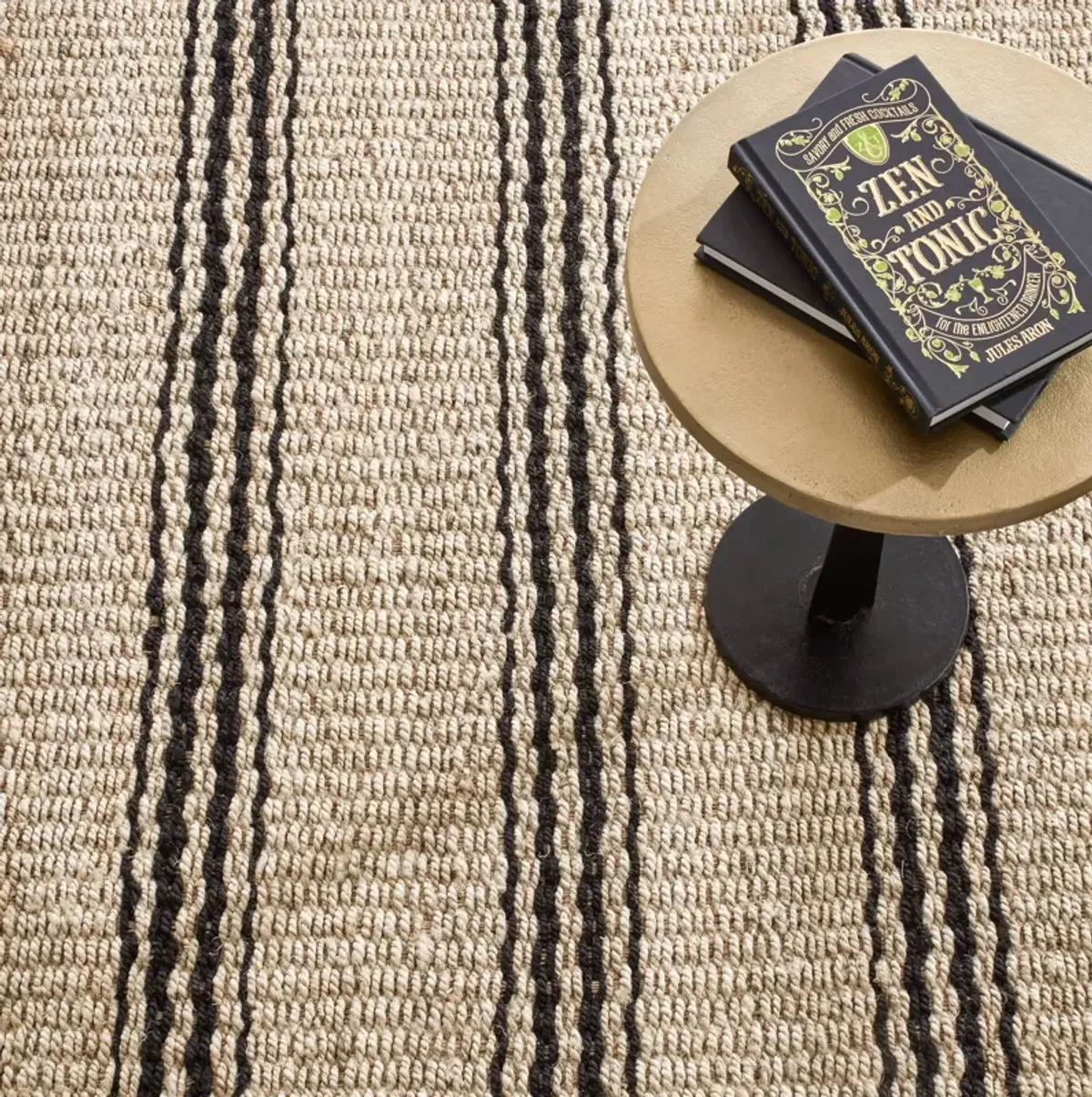 Jute Ticking Handwoven Jute Rug
