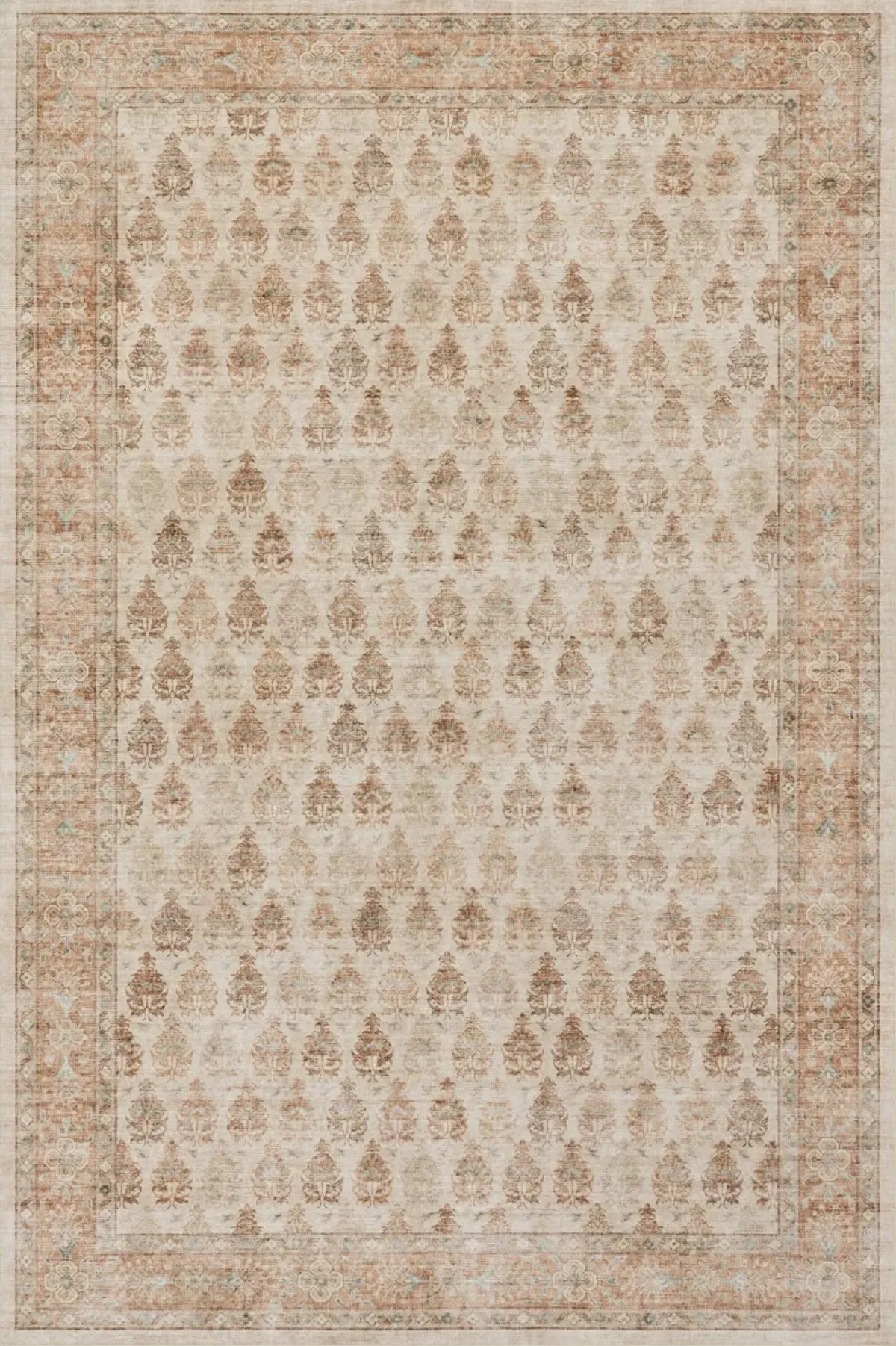 Cise Traditional Bordered Washable Rug