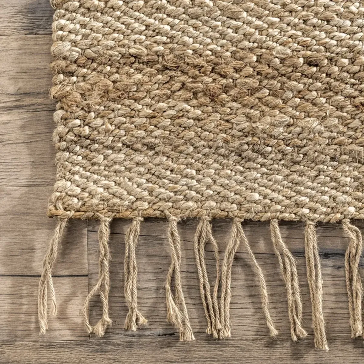Solid Jute Tassel Rug
