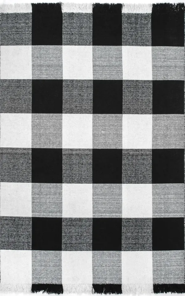Fringed Plaid Rug